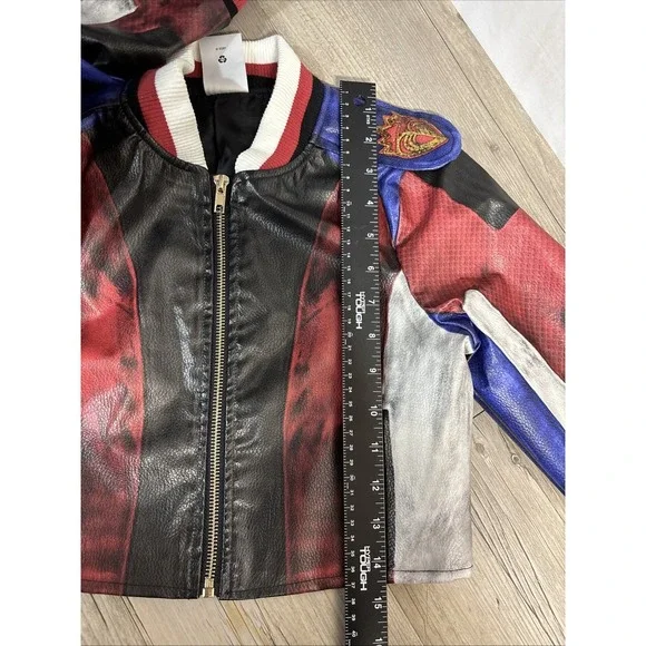 Disney Descendants Evie Costume Jacket Child Size Large 9/10 Faux Leather Moto - Picture 10 of 10